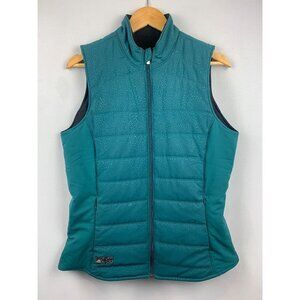 Women's Adidas Green & Black Reversible Zipper Puffer Vest Size M